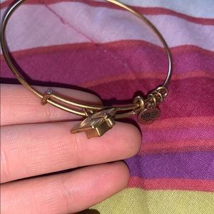 Gold Alex and Ani graduation cap bracelet